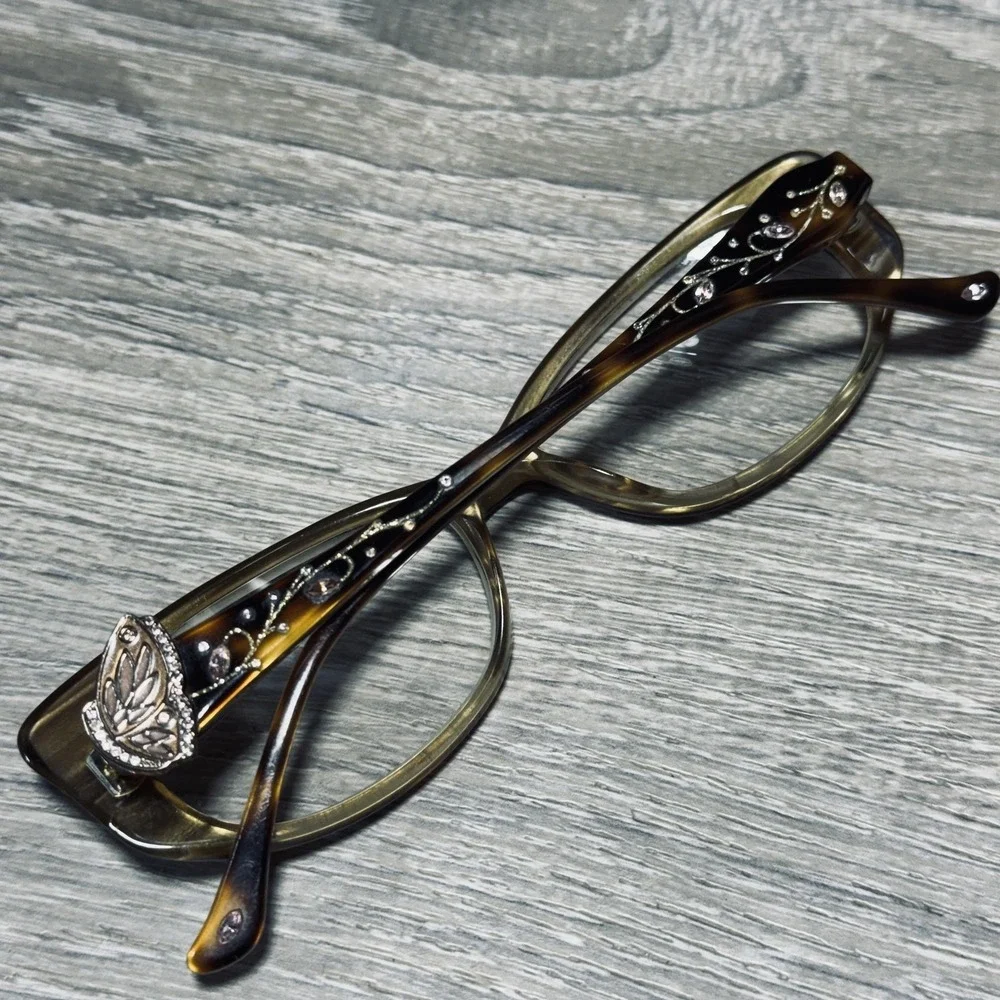Judith Leiber JL1655 Eyeglass Frames Women 52-15-135 Brown Tortoise Rectangular